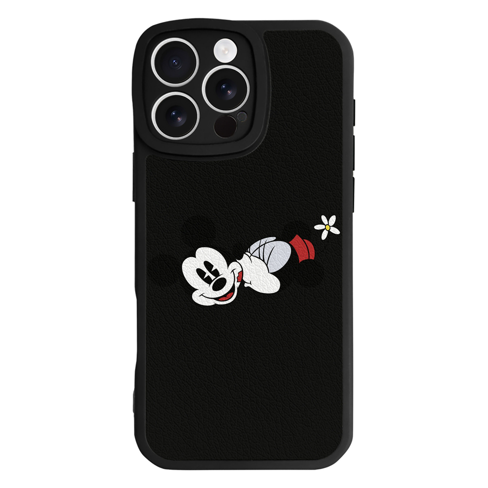 （画像用） ミッキーマウス Mickey Mouse 【iPhone 16シリーズ対応】シリコンスマホケース（レザー調） 材質：シリコン